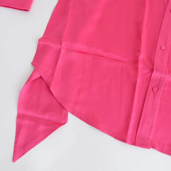SER.O.YA Mel Top Hot Pink Button Up Front Open Back Blouse S NWT - Picture 7 of 13